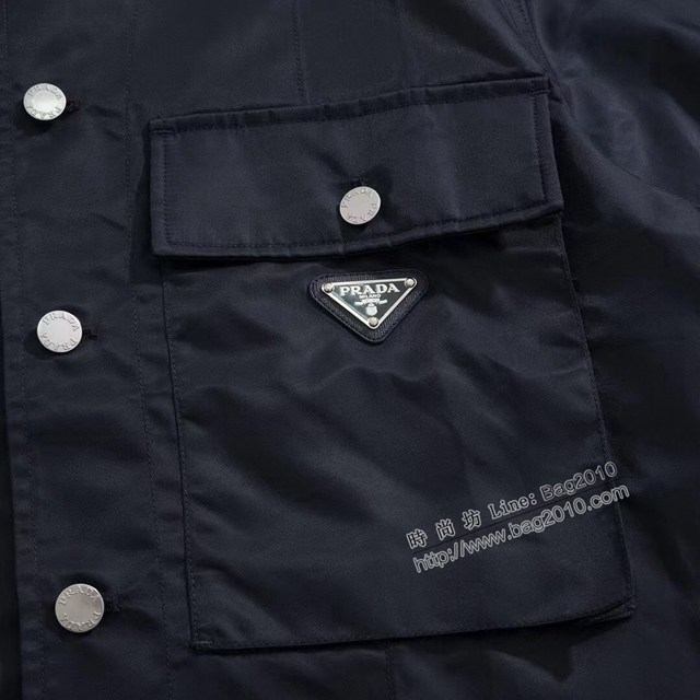 Prada專櫃普拉達2023FW新款三角標翻領夾克外套 男女同款 tzy2959
